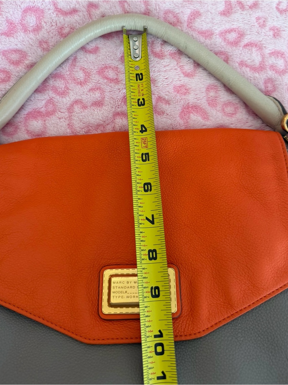 Marc Jacobs Handbag Leather Multicolor 
Gray/Orange/Cream Women’s - Picture 11 of 13